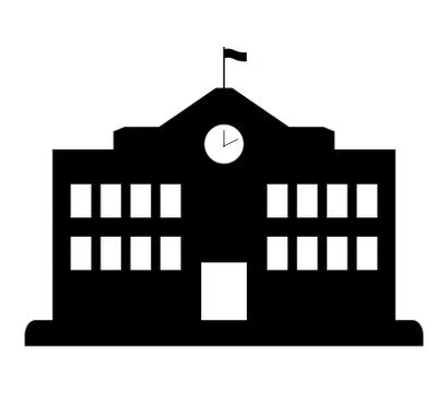School building icon on white background Ilustración de archivo