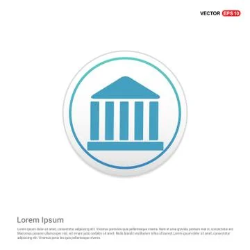 School Building Icon - white circle button Ilustración de archivo