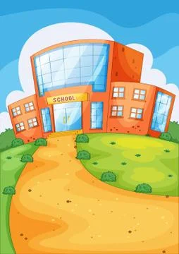 School building Ilustración de archivo