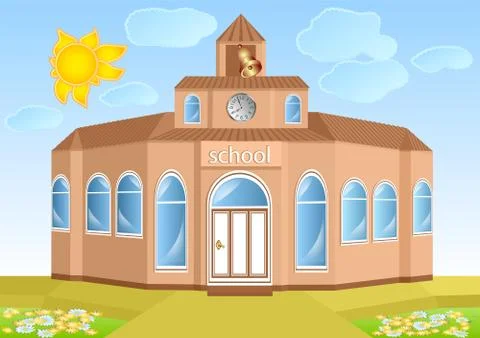 School building Stock Illustration