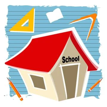 School building Stock Illustration