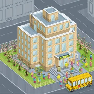 School building Stock Illustration
