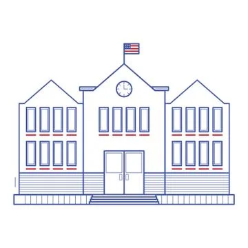 School building Ilustración de archivo