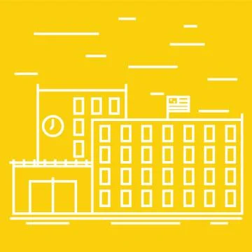 School building Ilustración de archivo