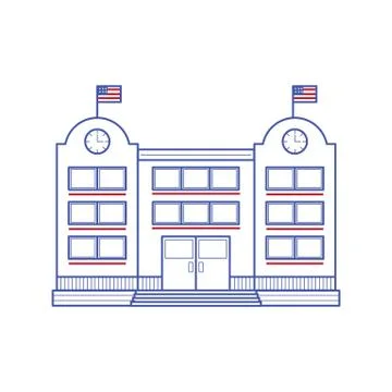 School building Ilustración de archivo