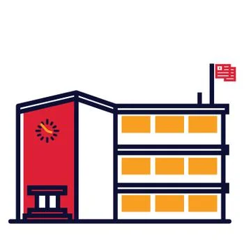 School building Ilustración de archivo