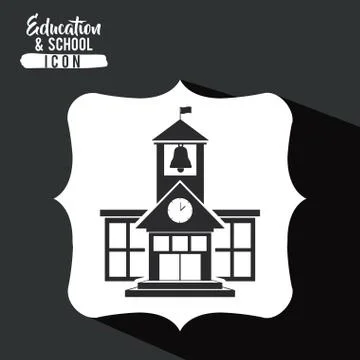 School building inside frame design Ilustración de archivo