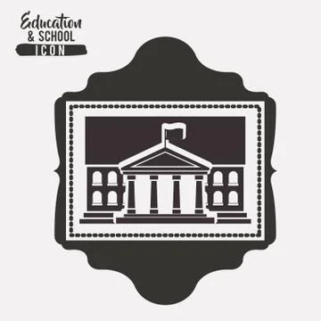 School building inside frame design Stock Illustration