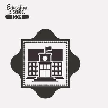 School building inside frame design Stock Illustration