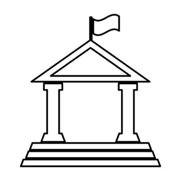 School building isolated icon Ilustración de archivo