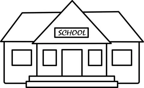 School building isolated on a white background Stock Illustration