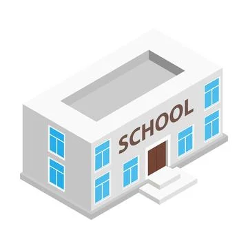 School building isometric 3d icon Ilustración de archivo
