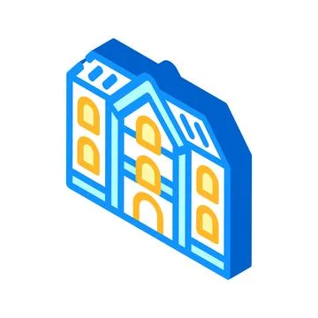 School building isometric icon vector illustration Ilustración de archivo