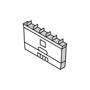 School building isometric icon vector illustration Ilustración de archivo