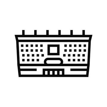 School building line icon vector illustration Ilustración de archivo