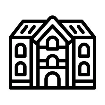 School building line icon vector illustration Ilustración de archivo