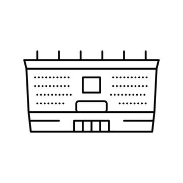 School building line icon vector illustration Ilustración de archivo