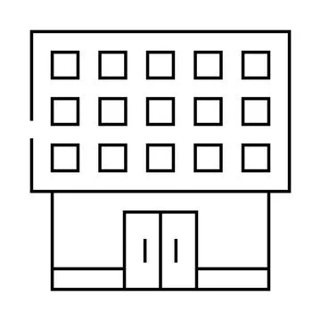 School building line icon vector illustration line Ilustración de archivo