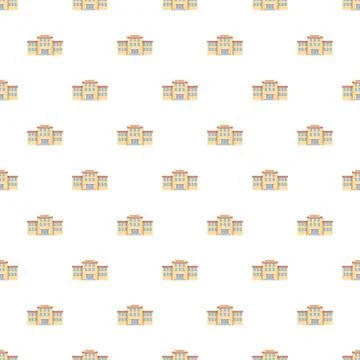 School building pattern featuring educational architecture and learning Stock Illustration