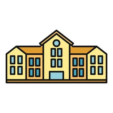 School building representing education and learning institution Ilustración de archivo