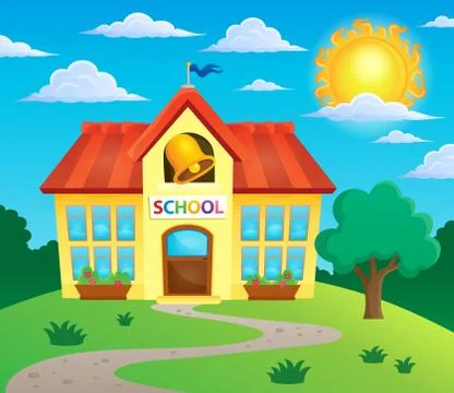 School building theme image - eps10 vector illustration. Ilustración de archivo