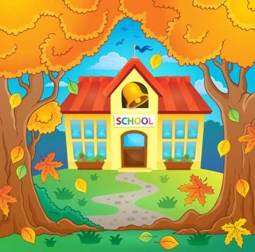 School building theme image - eps10 vector illustration. Ilustración de archivo