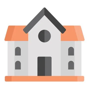 School building vector flat icon, school and education icon. Ilustración de archivo