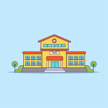 School building vector icon illustration. building and landmark icon concept Stock Illustration
