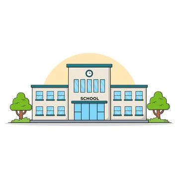 School building vector icon illustration. building and landmark icon concept Ilustración de archivo