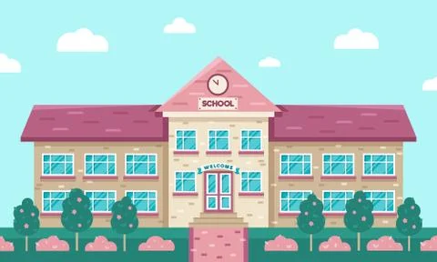School building vector illustration Ilustración de archivo