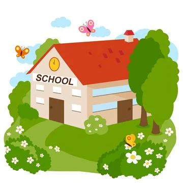 School building. Vector illustration Stock Illustration