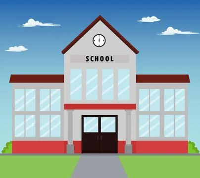 School building vector illustration Stock Illustration