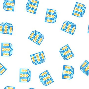 School building vector seamless pattern Ilustración de archivo