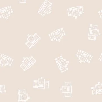 School buillding line seamless pattern 스톡 일러스트