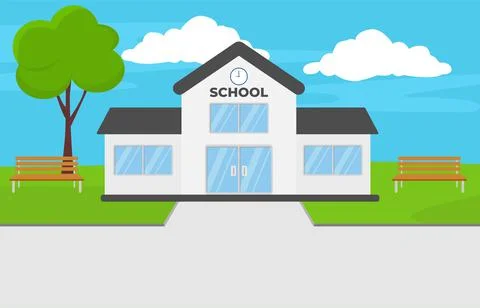 School bulding vector background Stock Illustration
