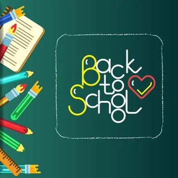 School bunner with lettering Stock Illustration