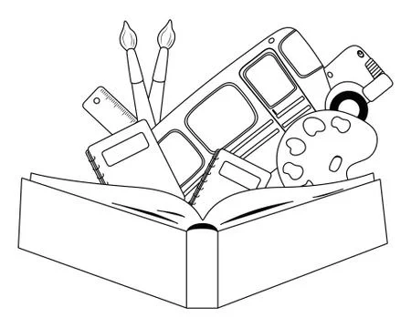 School bus and book design Stock Illustration