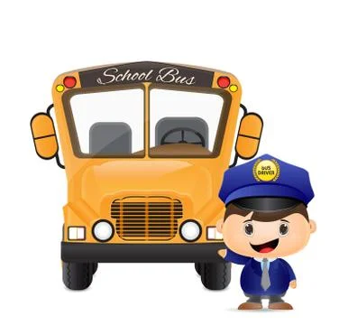 School bus and bus driver illustration Stock Illustration