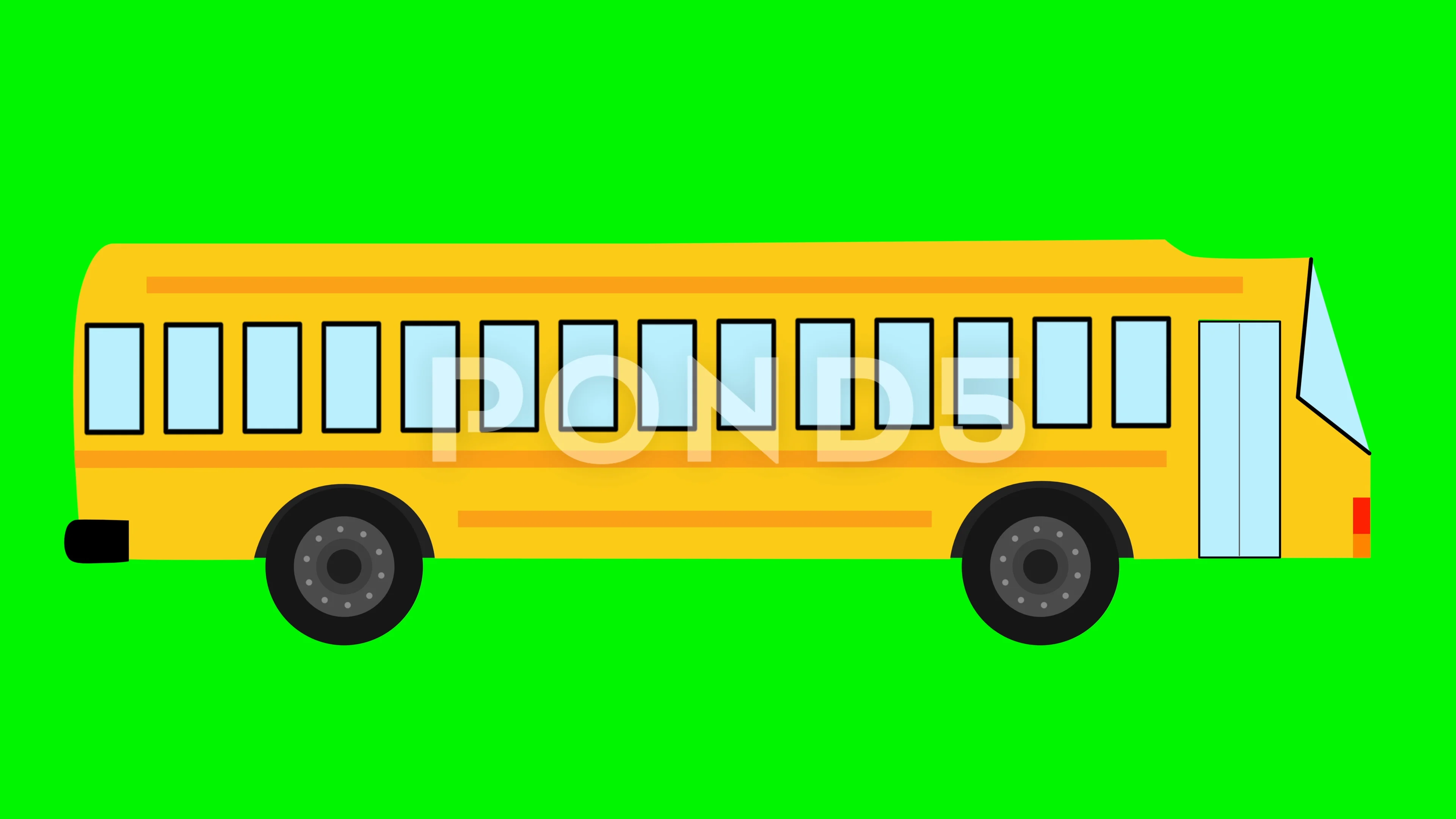 School Bus animated against green backgr... | Stock Video | Pond5