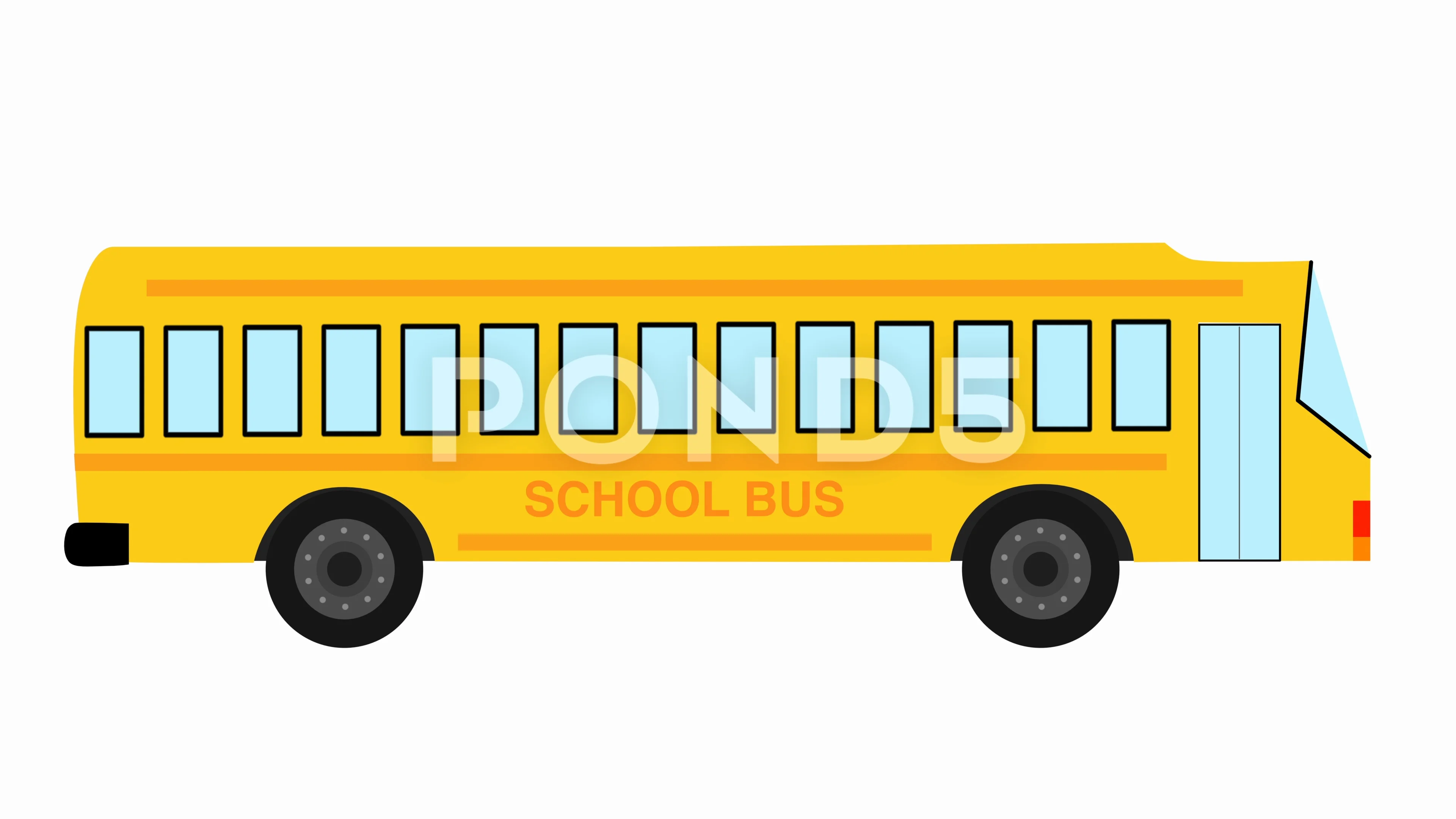 School Bus animated against white backgr... | Stock Video | Pond5