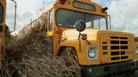 School bus budget cuts Stock Footage 8912111
