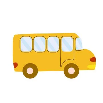 School bus cartoon vector illustration isolated on white. Stock Illustration