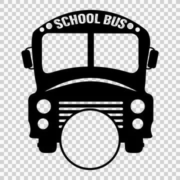 School Bus Centered With Circle And Windows Stock-Illustration