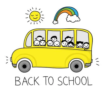 School bus doodle Stock Illustration