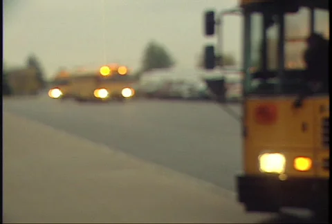 School Bus Drive Up Stock Footage 95518