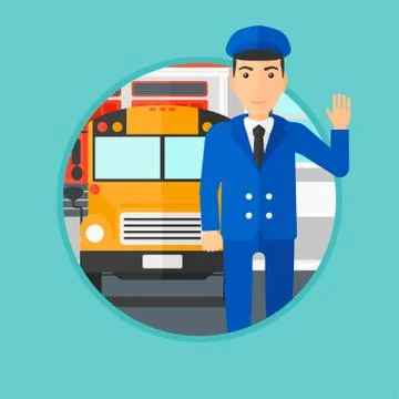 School bus driver. Stock Illustration