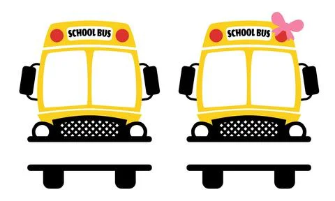School Bus Driver Monogram vector, Baby Boy and Girl Stock Illustration