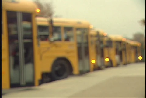 School Bus Drop Off Stock Footage 95519