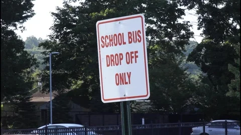School bus drop off only sign Stock Footage 304371468