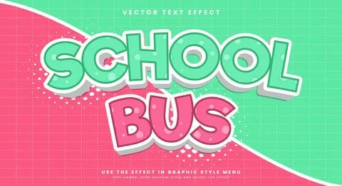 School Bus editable text effect Template イラスト素材